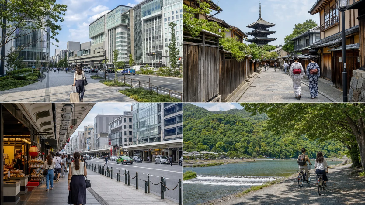 Kyoto hotel area comparison covering Kyoto Station Gion downtown and Arashiyama