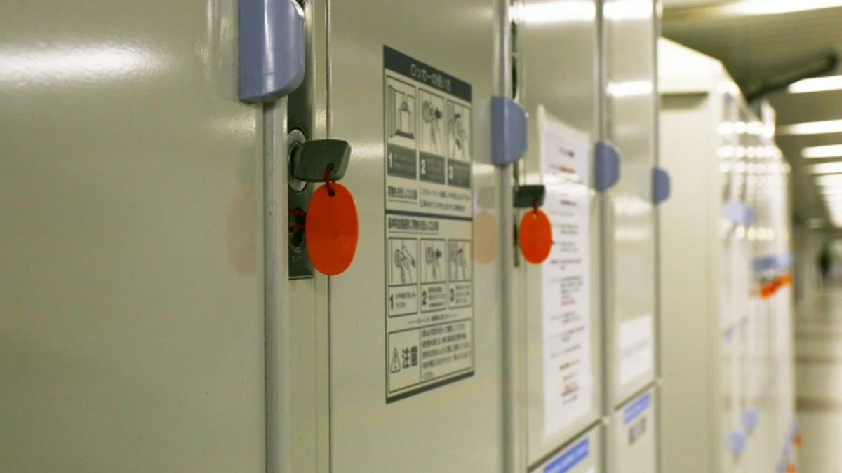 Coin lockers at a Namba station