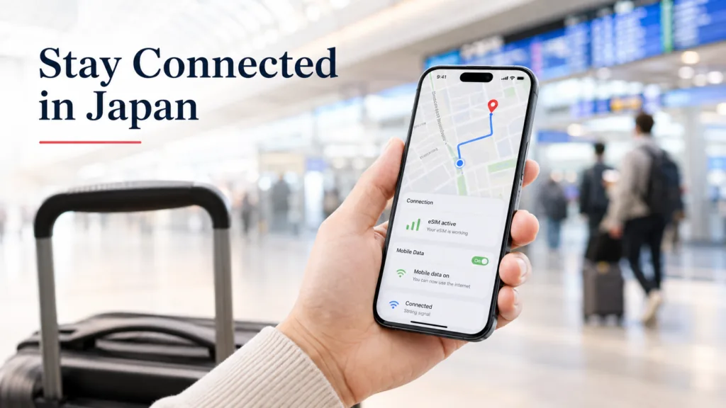 Using an eSIM for internet during a Japan trip